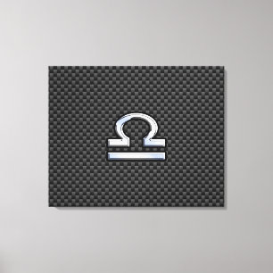 Libra Zodiac Symbol auf Carbon Fibre Print Leinwanddruck