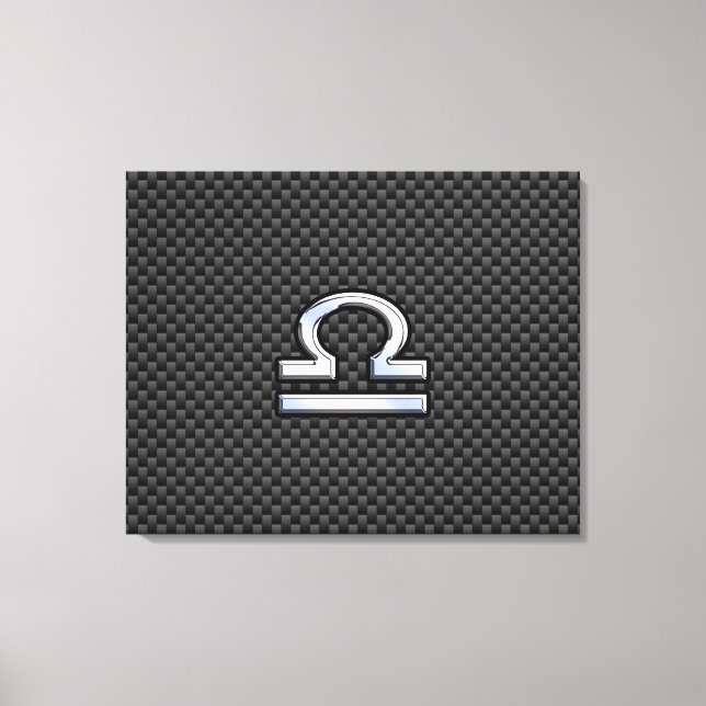 Libra Zodiac Symbol auf Carbon Fibre Print Leinwanddruck (Vorderseite)