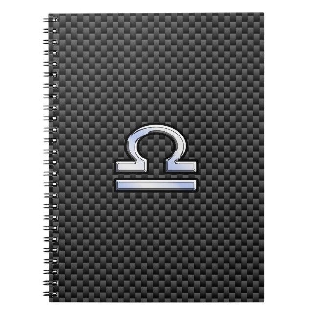 Libra Zodiac Symbol auf Carbon Fibre Print Notizblock (Vorderseite)