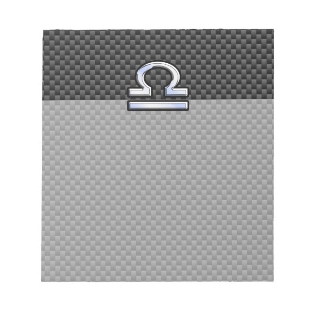 Libra Zodiac Symbol auf Carbon Fibre Print Notizblock (Vorderseite)