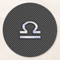 Libra Zodiac Symbol auf Carbon Fibre Print
