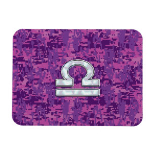 Libra Zodiac-Symbol auf der Fuchsia Digitalen Camo Magnet