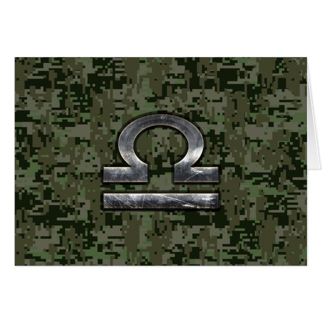 Libra Zodiac-Symbol auf grüner digitaler Camouflag (Vorderseite (Horizontal))