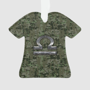 Libra Zodiac-Symbol auf grüner digitaler Camouflag Ornament