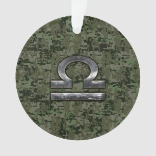 Libra Zodiac-Symbol auf grüner digitaler Camouflag Ornament
