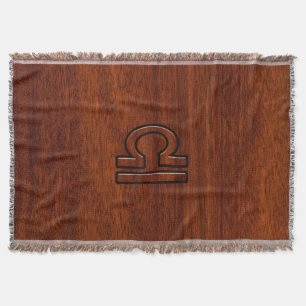 Libra Zodiac Symbol auf Mahagoni Druck Decke