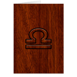 Libra Zodiac Symbol auf Mahogany