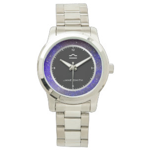 Libra Zodiac Symbol Galaxy Stars Individuelle Name Armbanduhr