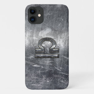 Libra Zodiac Symbol in Silver Steel Style Case-Mate iPhone Hülle
