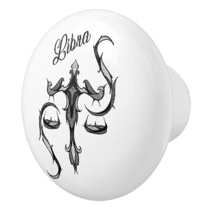 Libra Zodiac-Symbol Keramikknauf