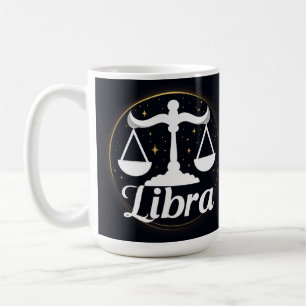 Libra Zodiac Symbol mit Sternen und Skala Kaffeetasse