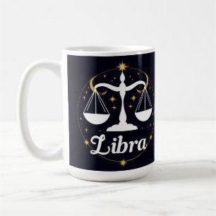 Libra Zodiac Symbol mit Sternen und Skala Kaffeetasse