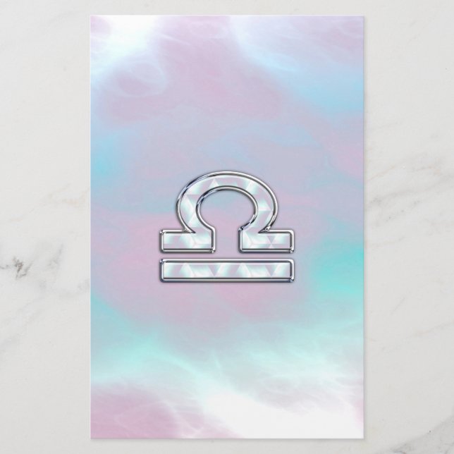 Libra Zodiac Symbol Mutter von Perlenstil Briefpapier (Vorderseite)