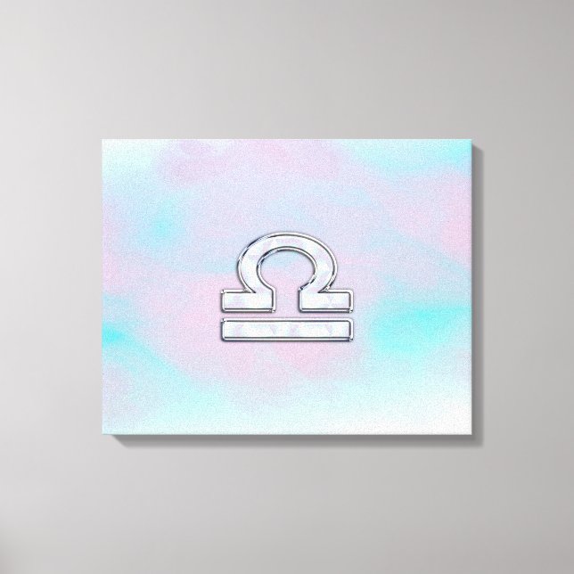 Libra Zodiac Symbol Mutter von Perlenstil Leinwanddruck (Vorderseite)