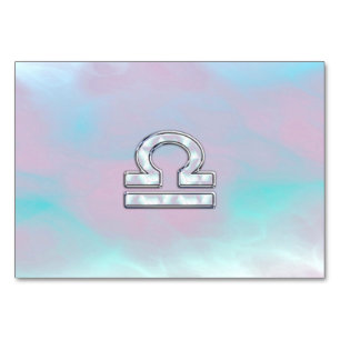 Libra Zodiac Symbol Mutter von Perlenstil Tischnummer