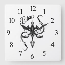 Libra Zodiac-Symbol Quadratische Wanduhr