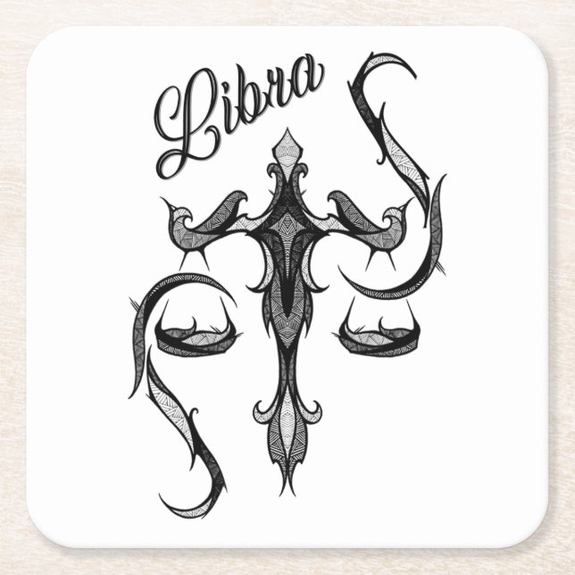 Libra Zodiac-Symbol Rechteckiger Pappuntersetzer (Vorderseite)