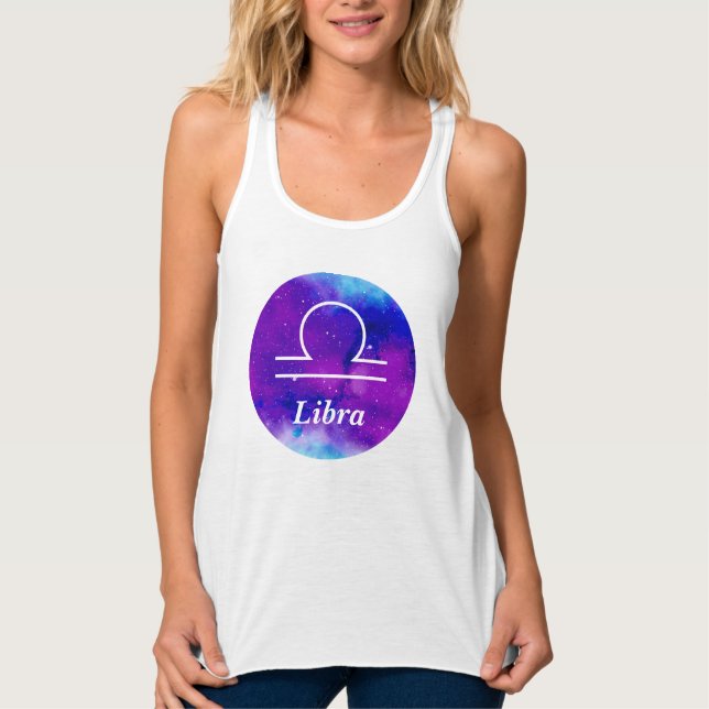 Libra Zodiac Symbol Space Nebula Tank Top (Vorderseite)