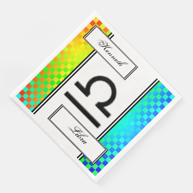 Libra Zodiac Symbol Standard von Kenneth Yoncich Serviette (Ecke)