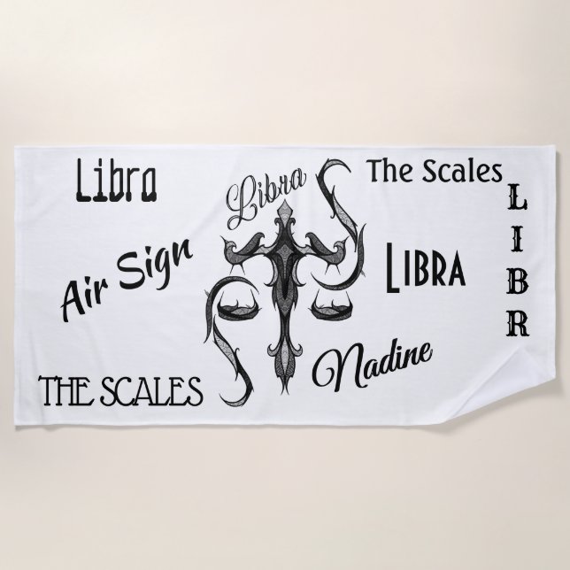 Libra Zodiac-Symbol Strandtuch (Vorderseite)