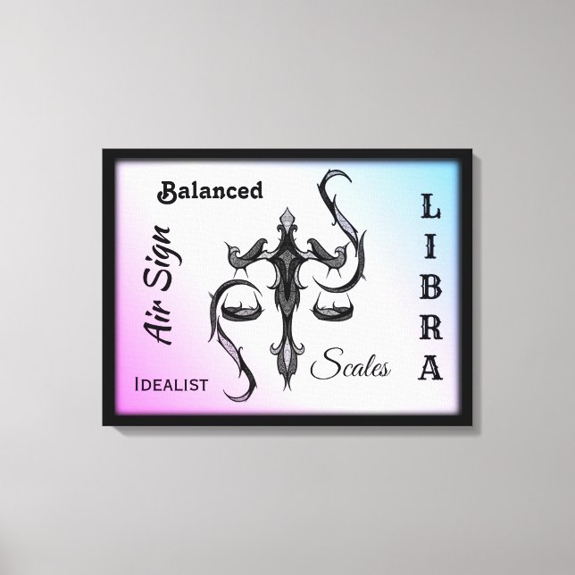 Libra Zodiac Symbol Wrapped Canvas Leinwanddruck (Vorderseite)