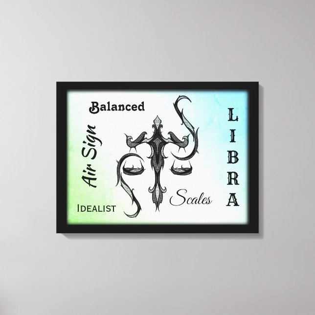 Libra Zodiac Symbol Wrapped Canvas Leinwanddruck (Vorderseite)