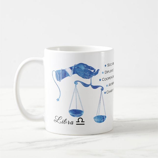 Libra Zodiac Tracks Tasse (Links)