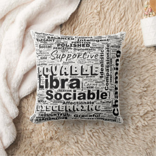 Libra Zodiac Word Cloud Inspiration Kissen