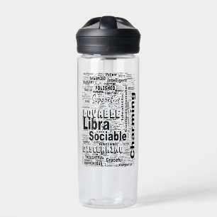 Libra Zodiac Word Cloud Inspiration Trinkflasche