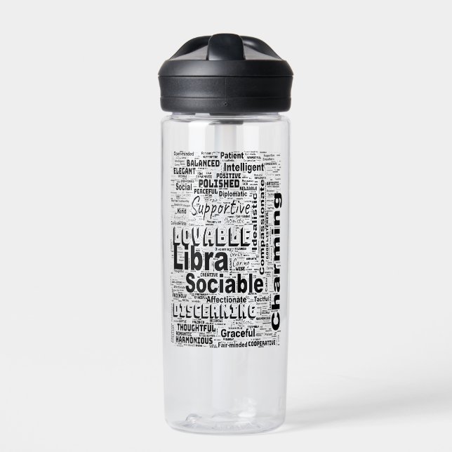 Libra Zodiac Word Cloud Inspiration Trinkflasche (Vorderseite)