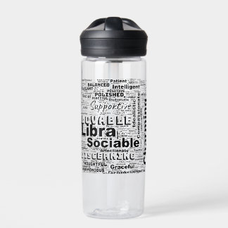 Libra Zodiac Word Cloud Inspiration Trinkflasche
