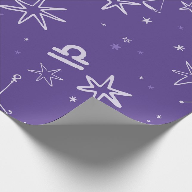 Libra Zodiac Wrapping Paper Geschenkpapier (Ecke)