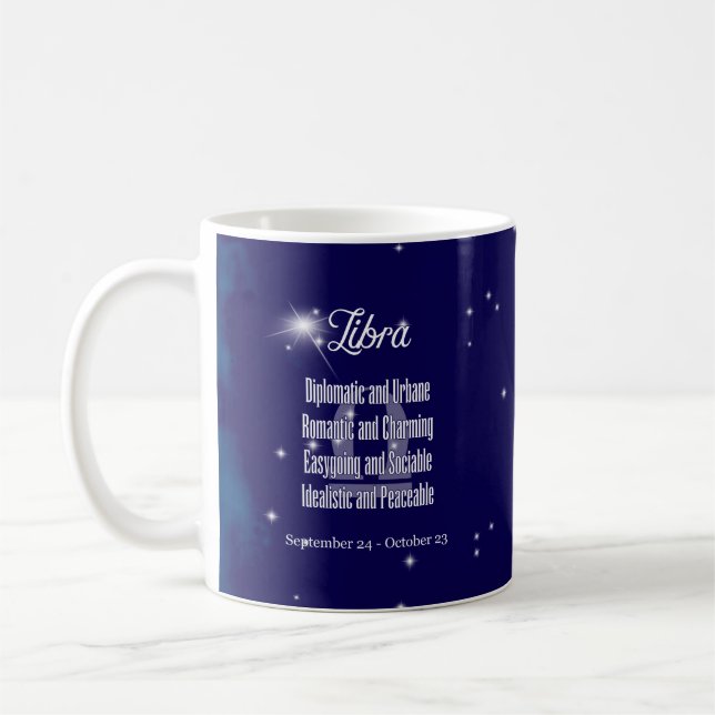 Libra Zodiac-Zeichen astrologische Konstellation Kaffeetasse (Links)