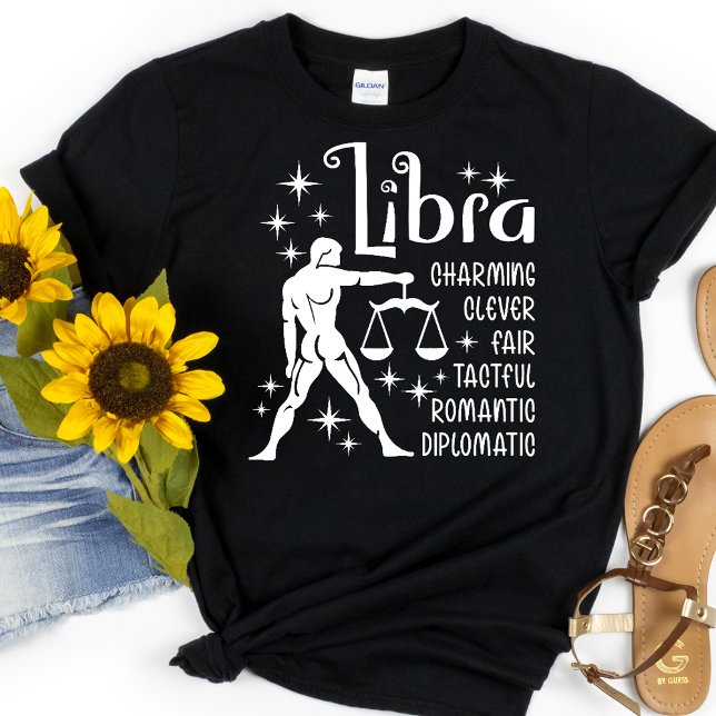 Libra Zodiac-Zeichen-Horoskop Persönliche Merkmale T-Shirt (Von Creator hochgeladen)