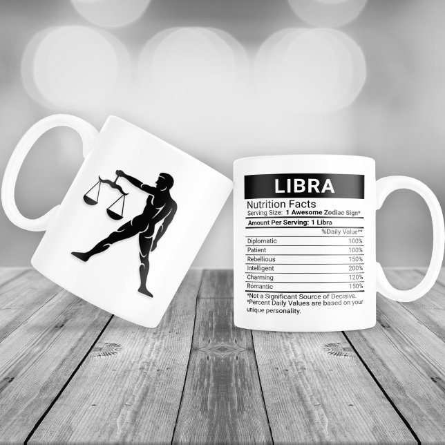 Libra Zodiac-Zeichen mit nährstoffreichen Fakten, Jumbo-Tasse (Von Creator hochgeladen)
