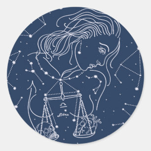 Libra zodiac-Zeichen Runder Aufkleber