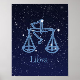 Libra Zodiac Zeichen und Konstellation Poster