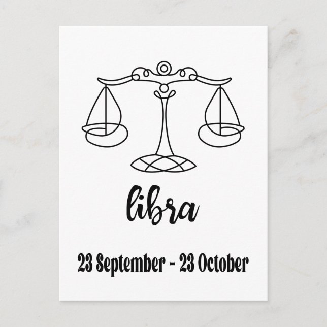 Libra, Zodiaka Postkarte (Vorderseite)