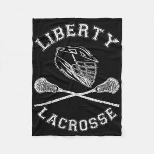 Libracy Lacrosse Vintage Retro Lax im Distressed-L Fleecedecke