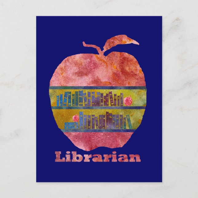 Librarian Apple Postkarte (Vorderseite)