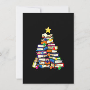 Librarian Book Lover Bücher Weihnachtsbaum Merry B Einladung