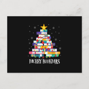 Librarian Book Lover Bücher Weihnachtsbaum Merry B Postkarte
