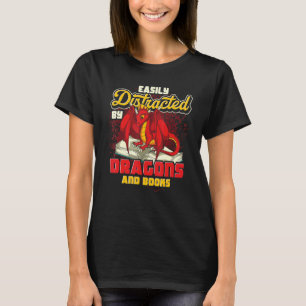 Librarian Bookworm Reading Niedlich Dragon Book Dr T-Shirt