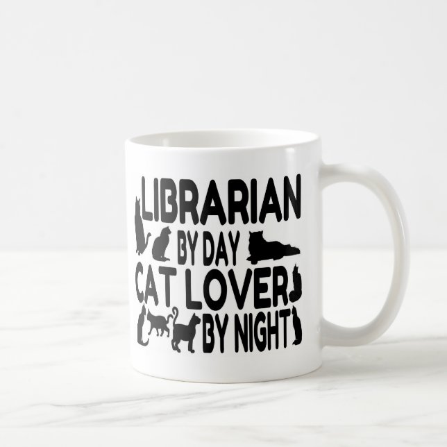 Librarian Cat Lover Kaffeetasse (Rechts)