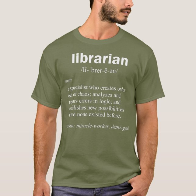 Librarian Definition Funny Curator Gag Geschenk T-Shirt (Vorderseite)