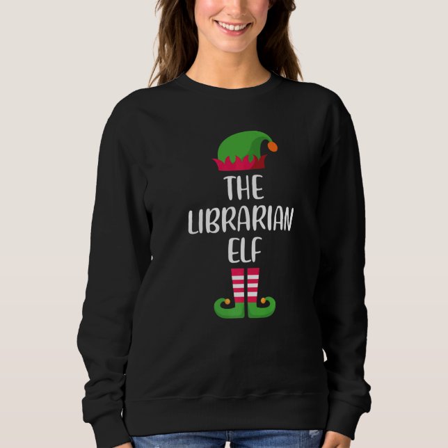 Librarian Elf Family Matching Group Christmas Paja Sweatshirt (Vorderseite)