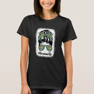Librarian Leben Unordentlicher Knoten Leopard Buch T-Shirt