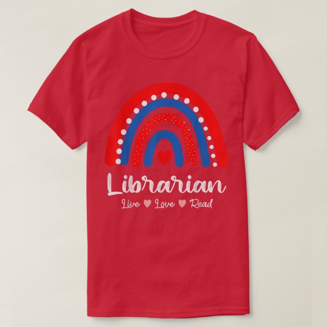 Librarian Library Squad Book Lover Rainbow Cute Li T-Shirt (Design vorne)