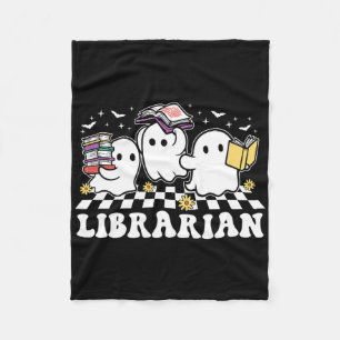 Librarian Niedlich Ghost Book Reading Funny Hallow Fleecedecke