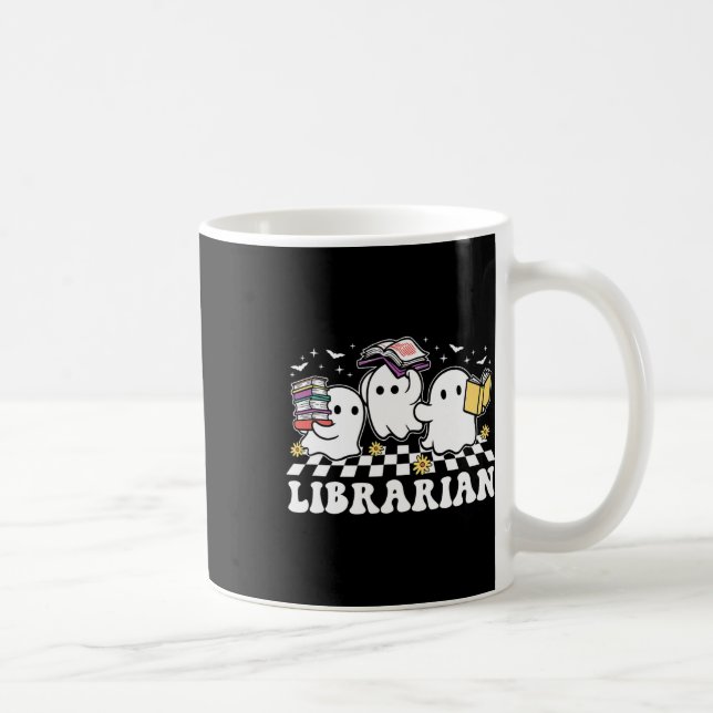 Librarian Niedlich Ghost Book Reading Funny Hallow Kaffeetasse (Rechts)